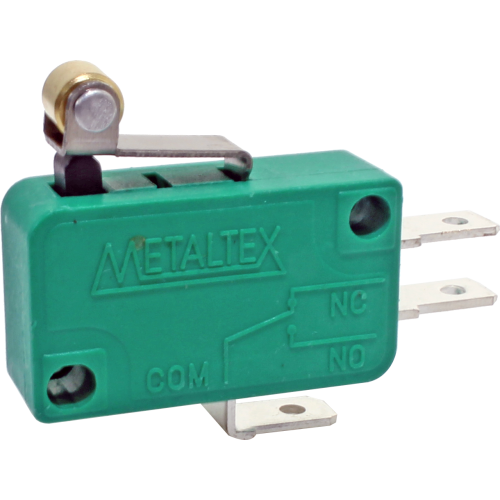 NS0-050D MICRO CHAVE, CONTATO SPDT 10A 250VCA, TERMINAIS FASTON 4.8X0.8MM, ATUADOR ROLETE CURTO METALTEX°°