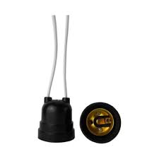 SOQUETE BOCAL BASE E27, PLÁSTICO, TIPO PENDENTE C/ RABICHO, 4A/0 250V, COR PRETO MT2085 METALTEX°°