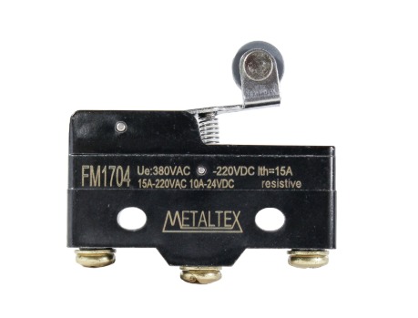 FM1704 CHAVE FIM DE CURSO MINIATURA - ATUADOR ALAVANCA CURTA C] ROLETE METALTEX°°