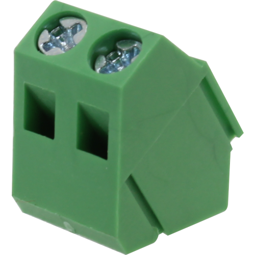 BR1002V BORNE MODULAR 45 GRAUS PARA PCI, 2 VIAS, PASSO 5,0MM, ALTURA DE 15,5MM, VERDE METALTEX°°