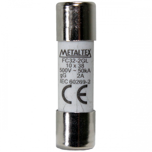 FC32-2GL FUSÍVEL CILÍNDRICO 10X38MM - 2A GL/GG METALTEX °°