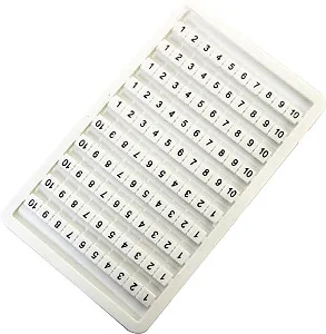 MLB-1/10 CARTELA C/ 100 IDENTIFICADORES DE 1 A 10 P/ CONECTOR METALTEX°°