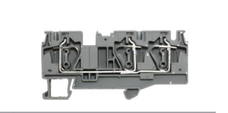 CONECTOR PASSAGEM MOLA 6MM² - FRONTAL 3 VIAS - CINZA BK6-F3C METALTEX°°