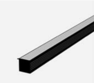 PERFIL DE EMBUTIR RISQUE 2000X43X35MM ALUMÍNIO PRETO