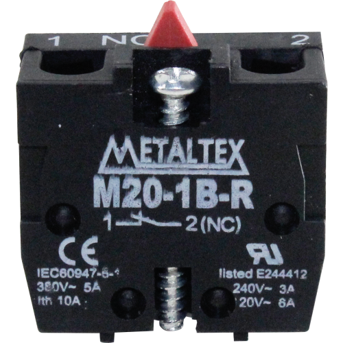 M20-1B-R CONTATO 1NF P/BOTÃO M20/P20 INVERTIDO - USO CAIXA CP METALTEX°°