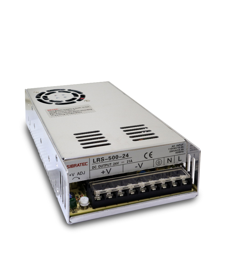 FONTE CHAVEADA ENTRADA 110/220VCA - SAÍDA: 24VCC DE 500W 20A LRS-500-24 SIBRATEC°°