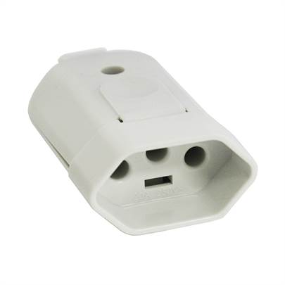 PLUGUE FÊMEA 2P+T 20 A 250 V TRAMONTINA BRANCO
