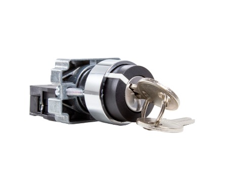 M20KNR2-B-1A SELETORA C/CHAVE 22MM METÁLICO - 2 POS. FIXAS 90G - 1NA METALTEX °°