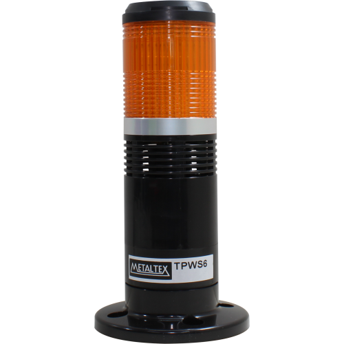 SINALIZADOR TORRE 60MM, CONT/ FLK, BUZZER, 220V, PRETA S/ HASTE , LARANJA TPWS6-21O-B METALTEX°°