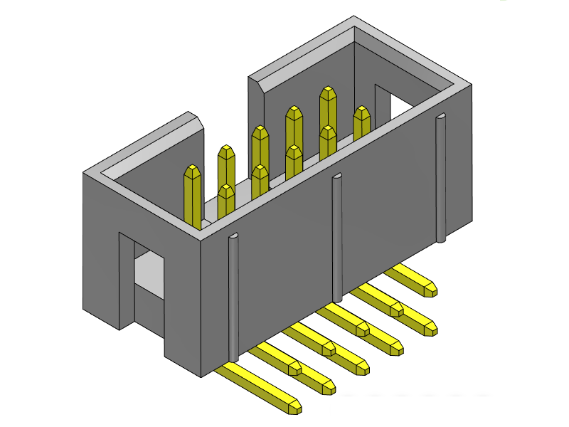 CONECTOR MINI HEADER MACHO 2*5P PASSO 2,54MM 90° COM TRAVA°°