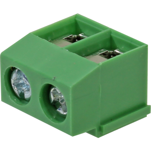 BR3R-02 BORNE MODULAR PARA PCI, 2 VIAS, 90 GRAUS, PASSO 5,0MM, ALTURA DE 7,8MM, VERDE METALTEX°°