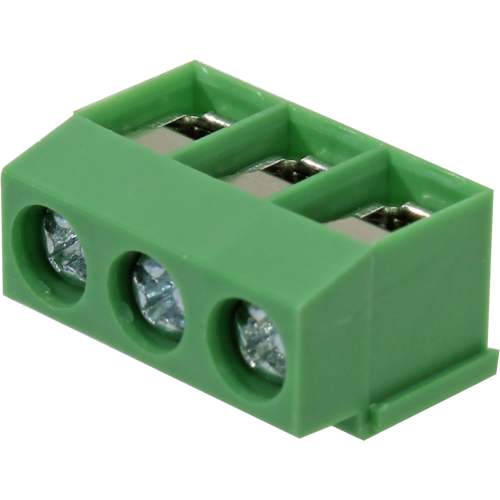 BR3R-03 BORNE MODULAR PARA PCI, 3 VIAS, 90 GRAUS, PASSO 5,0MM, ALTURA DE 7,8MM, VERDE METALTEX°°