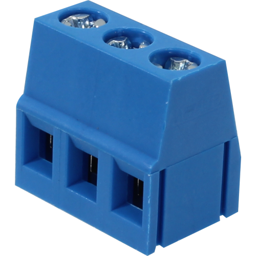 BR203A BORNE MODULAR PARA PCI, 3 VIAS, PASSO 5,0MM, ALTURA DE 14,2MM, AZUL METALTEX°°