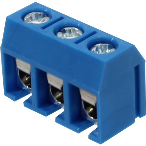BR103A BORNE MODULAR PARA PCI, 3 VIAS, PASSO 5,0MM, ALTURA DE 10,0MM, AZUL METALTEX°°