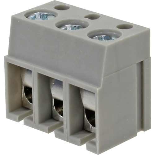 BR003C BORNE MODULAR PARA PCI, 3 VIAS, PASSO 5,0MM, ALTURA DE 12,5MM, CINZA METALTEX°°