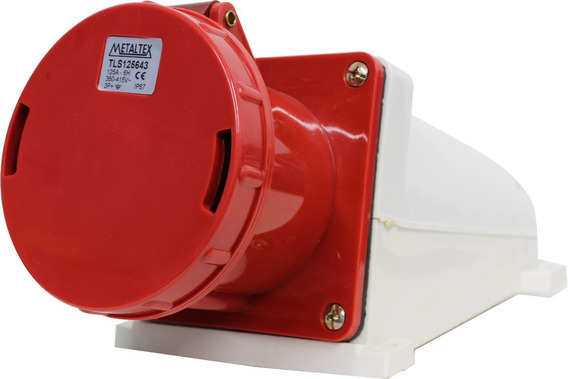 TLS125653 TOMADA DE SOBREPOR 125A 3P+N+E-6H VERMELHO METALTEX °°