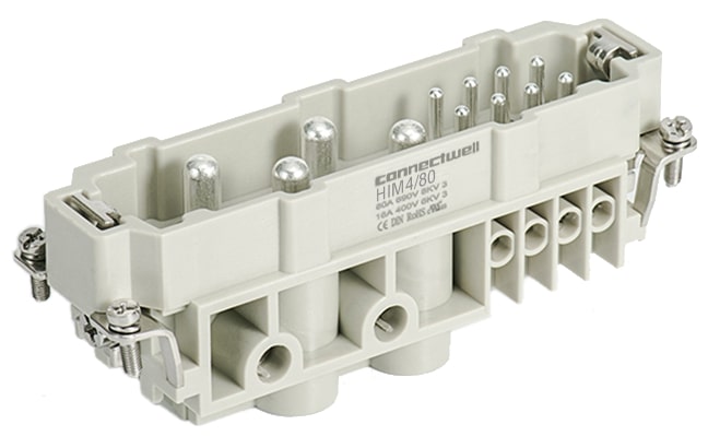 INSERTO MACHO TOMADA MULTIPOLAR 04 POLOS 80A + 08 POLOS 16A + TERRA HIM4/80 CONNECTWELL°°
