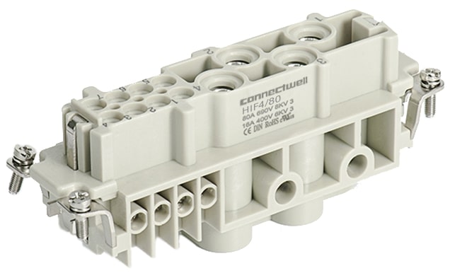 INSERTO FÊMEA TOMADA MULTIPOLAR 04 POLOS 80A + 08 POLOS 16A + TERRA HIF4/80 CONNECTWELL°°