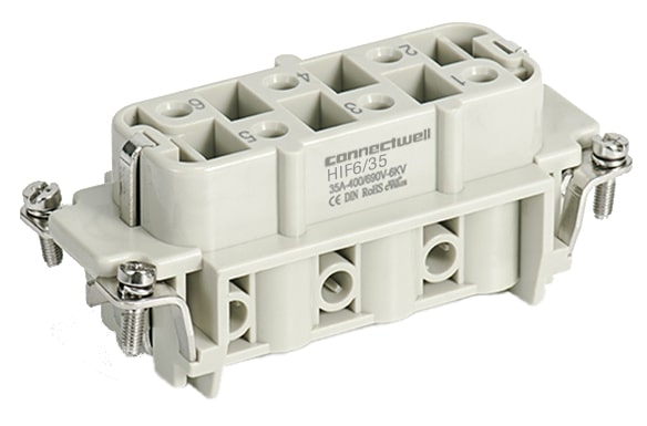 INSERTO FÊMEA TOMADA MULTIPOLAR 06 POLOS 35A HIF6/35 CONNECTWELL°°