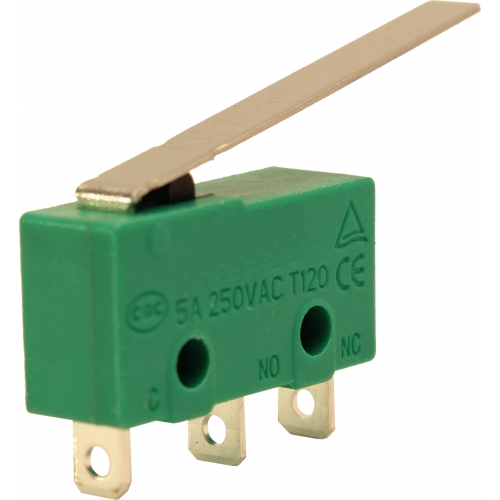 NH5-00L4 MICRO CHAVE SUBMINIATURA NH5, SPDT (5A @ 125/250VCA), SOLDA FIO, ATUADOR HASTE LONGA (29MM)METALTEX°°
