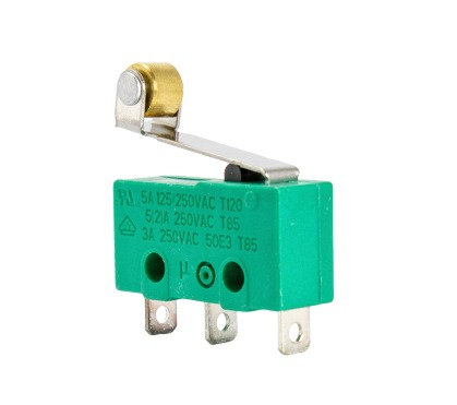 NH5-00L3 MICRO CHAVE SUBMINIATURA NH5, SPDT (5A @ 125/250VCA), SOLDA FIO, ATUADOR ROLETE (17MM) METALTEX°°
