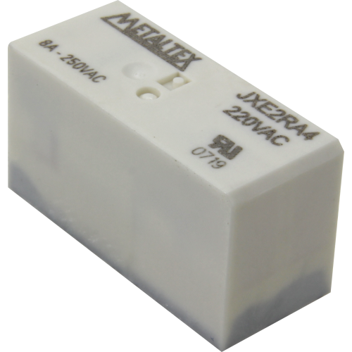 RELÉ MINIATURA DE POTÊNCIA - 2 REVERSÍVEIS - 8A - BOBINA 220VCA JXE2RA4 METALTEX°°