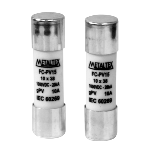 FUSÍVEL CILÍNDRICO 10X38MM GPV 1000V - 20A FC-PV20 METALTEX°°