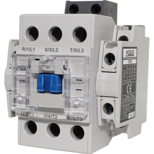 CT40-D5-322 CONTATOR TRIPOLAR 40A/AC3 - BOB: 42VCA - AUX: 2NA+2NF METALTEX°°