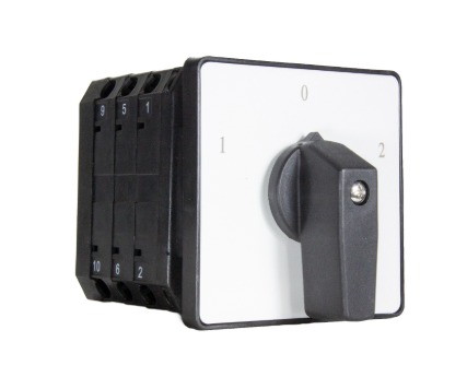 K556-63-3P CHAVE COMUTADORA 1-0-2 TRIPOLAR 63A - MONTAGEM PAINEL - PRETA METALTEX °°