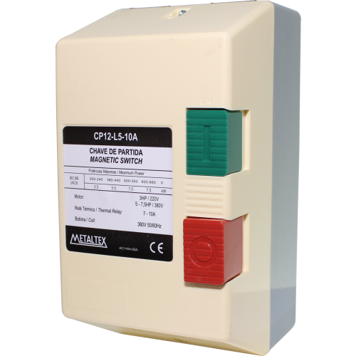 CP12-L5-10A CAIXA DE PARTIDA 5CV - 380V - 7 A 10A METALTEX °°