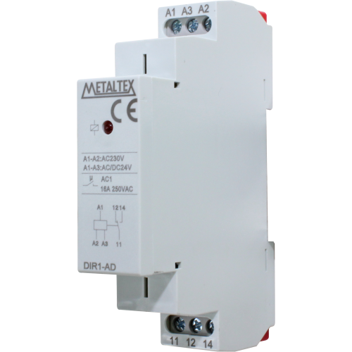 INTERFACE RELÉ - 1 REV 16A - 220VCA /24VCA/CC DIR1-AD METALTEX °°