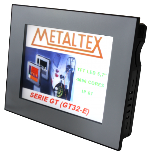 IHM GT32-E 5,7POL. COLORIDA -IP67 - 24VCC - RS232 - FRONTAL PRATA AIG32TQ03DE METALTEX °°