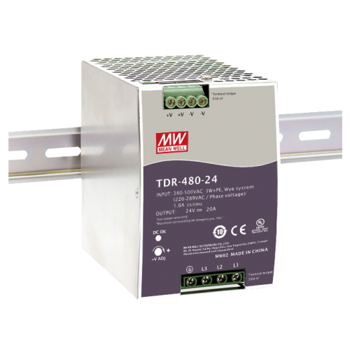 FONTE CHAVEADA ALIMENTAÇÃO 340-550V TRIF - SAÍDA 48V-10A TDR-480-48 MEAN WELL°°