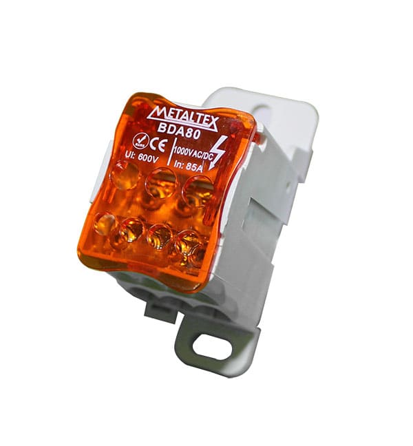 BDA80 BLOCO DE DISTRIBUIÇÃO MODULAR IN:85A - 7 TERMINAIS METALTEX °°