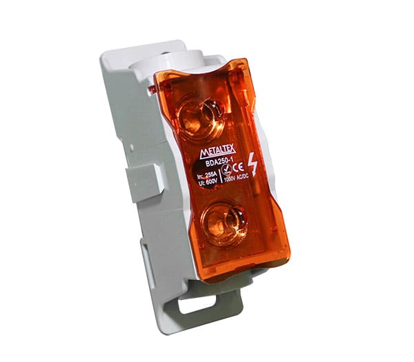 BDA250-1 BLOCO DE DISTRIBUIÇÃO MODULAR IN:255A -1:1 - 35 A 125MM² METALTEX °°