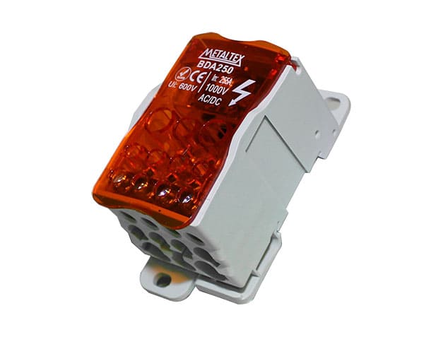 BDA250 BLOCO DE DISTRIBUIÇÃO MODULAR 250A - 12 TERMINAIS METALTEX°°