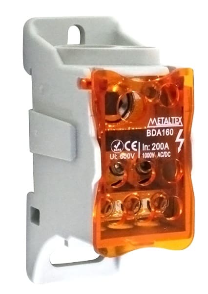 BDA160 BLOCO DE DISTRIBUIÇÃO MODULAR IN:200A - 8 TERMINAIS METALTEX °°