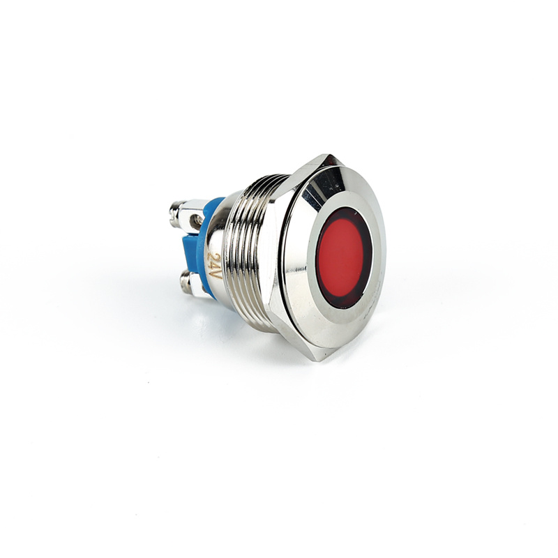 SINALEIRO LED INOX VERMELHO 24V 19MM METALTEX°°