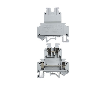 BSD4C1 BORNE DE PASSAGEM DUPLO CINZA 4MM² - CONEXÃO POR PARAFUSO METALTEX°°