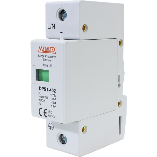 DPS1-402-1 DISPOSITIVO PROTEÇÃO SURTOS TIPO 1 - 40/80KA - 275V -UNIPOLAR METALTEX °°