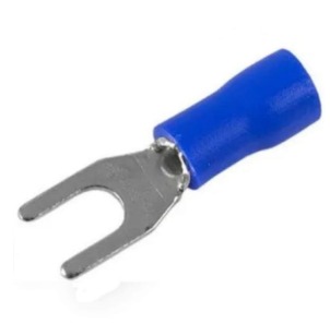 TERMINAL FORQUILHA PRE-ISOLADO AZUL 1,5-2,5 MM - 100 PC - M5 SV2-5 ELETROKIT°°