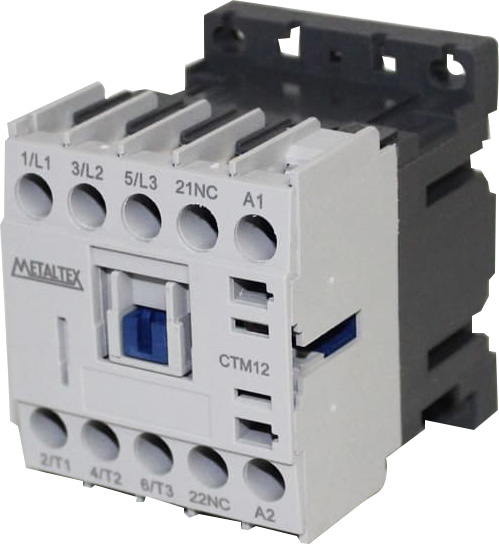 MINI CONTATOR 12A/AC3 - BOB: 110VCA - AUX: 1NF CTM12-E5-301 METALTEX°°
