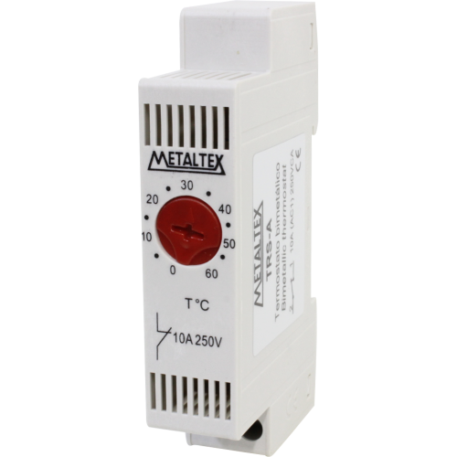 TRS-A TERMOSTATO BIMETALICO 0-60ºC CONTATO 1NF AQUECIMENTO MONTAGEM DIN METALTEX°°
