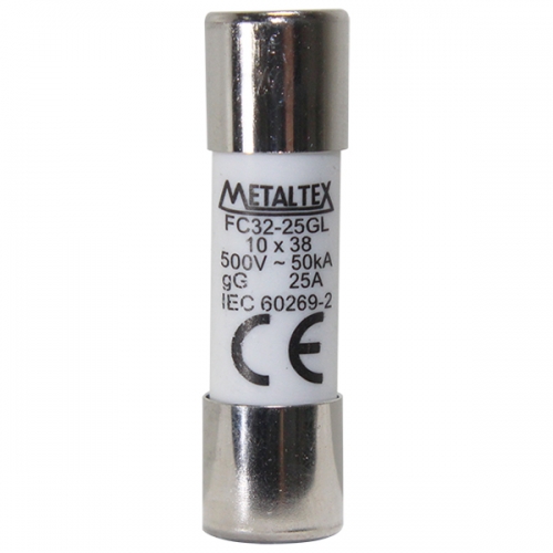 FC32-25GL FUSÍVEL CILÍNDRICO 10X38MM - 25A GL/GG METALTEX°°