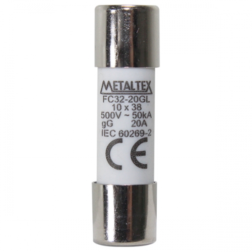 FC32-20GL FUSÍVEL CILÍNDRICO 10X38MM - 20A GL/GG METALTEX °°