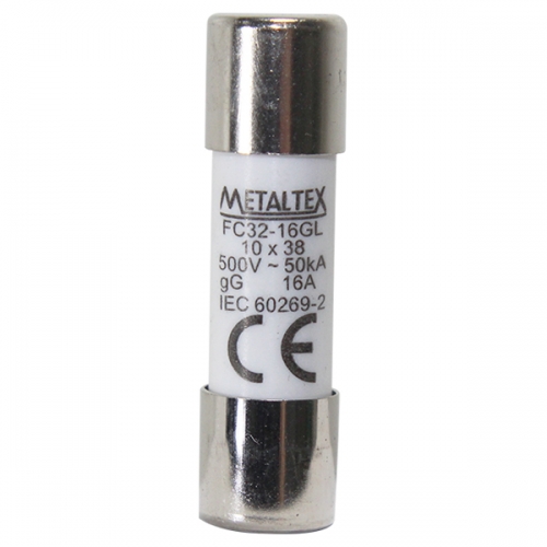 FC32-16GL FUSÍVEL CILÍNDRICO 10X38MM - 16A GL/GG METALTEX °°