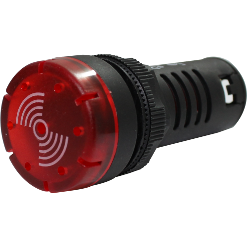 BZ20-9L-R SINALIZADOR 22MM SONORO/LED VM 12VCA/VCC METALTEX °°