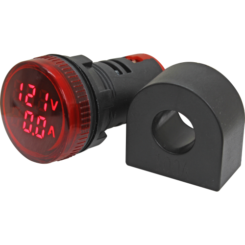 VA20-2R VOLTIMETRO/AMPERIMETRO DIGITAL 22MM VERMELHO 50 A 265VCA/0-100A METALTEX °°