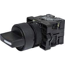 P20SCR7-B-1C CHAVE SELETORA PLÁSTICA KNOB CURTO - 3 POS. C/ RETORNO D/E 45G - 1 NA +1NF METALTEX°°
