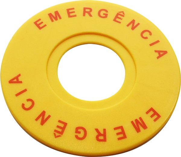 P20-IDEM IDENTIFICADOR DE EMERGÊNCIA  P/ BOTÃO 22MM - DIAMETRO 60MM - AM METALTEX °°